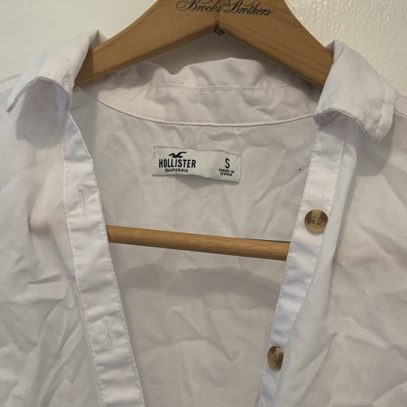 Brand New Poplin crop wrap cotton shirt with waist tie - set of 2 black white S - Picture 7 of 7